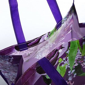 Сумка хозяйственная на кнопке, 35×19×36 см, фиолетовый