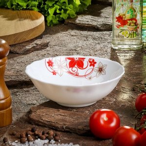 Салатник стеклокерамика, круглый, 15х5 см, 0.4 л, Кармен, Daniks, BY13LHW60, белый