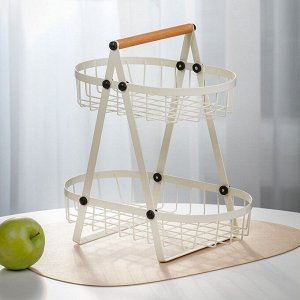 Ваза для фруктов, 2 яруса, металл, 32х18х32 см, Y4-9650