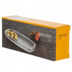 Блюдо стекло, овальное, 8х19 см, 2 шт, подарочная упаковка, Santa, Kaveh, PL1256GCL