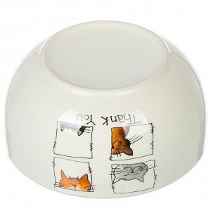 Салатник доломит, круглый, 13.7х6.6 см, 0.58 л, подарочная упаковка, Cats, Daniks