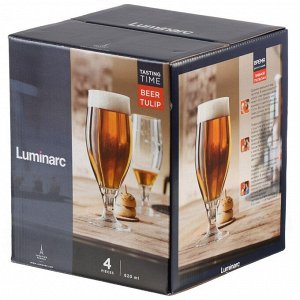 Набор бокалов для пива, 620 мл, стекло, 4 шт, Luminarc, Время дегустаций, P9241