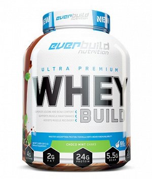 Everbuild Ultra Premium Whey Build 5 фунтов (~2,27 кг), высококачественный протеин с BCAA + пробиотиками (Мокка-Капучино)