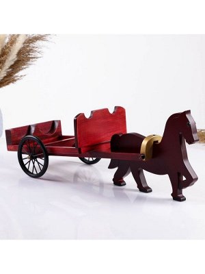 Фигурка дерево, держатель для бутылок «Колесница», 38x15.5x11 см