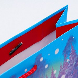 Пакет новогодний подарочный ламинированный «Наперегонки», упаковка, 33x42.5x10 см