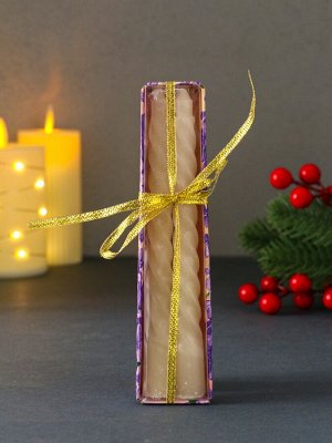 Набор свечей витых, 1.5x15 см, 2 шт., белый