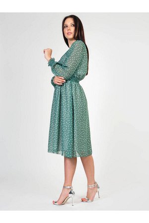 #88616 Платье Зеленый/горошек