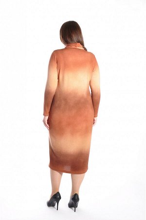 #88613 Платье Оранжево-коричневый
