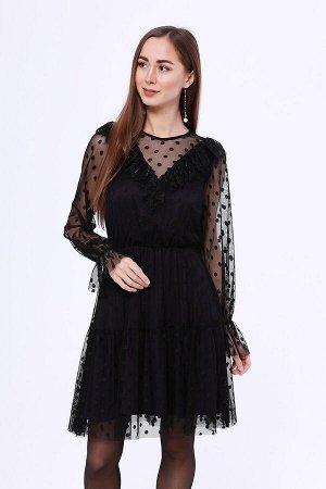 #88378 Платье Черный/баклажановый