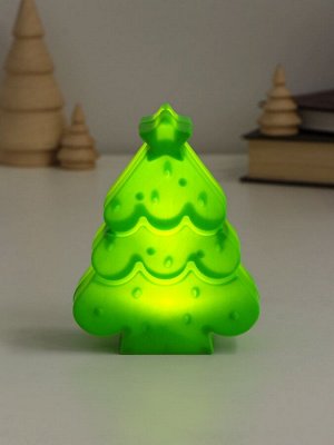 Фигурка светящаяся «Ёлочка со звездой», пластик, 3xLR1130, 8.5x4x10.8 см