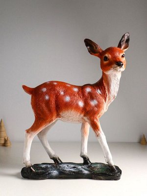 Фигура полистоун «Оленёнок», с глиттером, 53x40 см, коричневый
