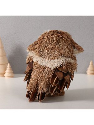 Фигурка новогодняя «Совёнок с шишкой и еловой веточкой на грудке», 12x14x17 см