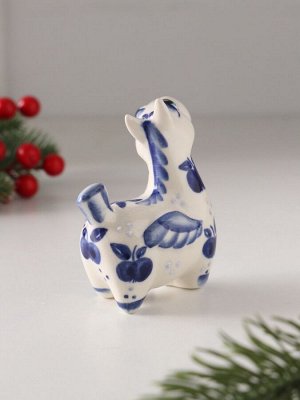 Фигурка фарфор «Конь Пегас», кобальт, 8 см