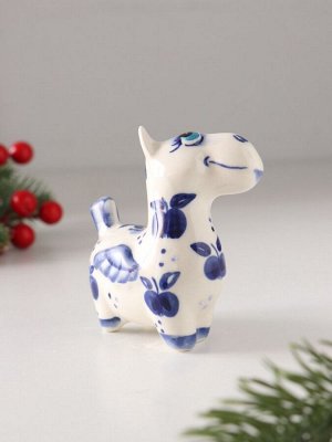 Фигурка фарфор «Конь Пегас», кобальт, 8 см