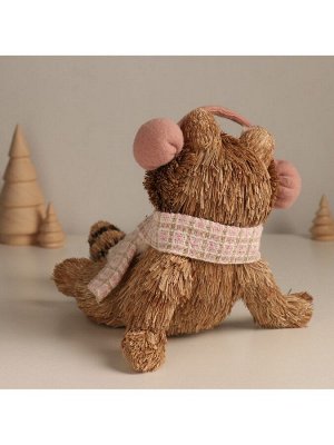 Фигурка новогодняя «Лежачий енот в наушниках», 17.5x21x18 см