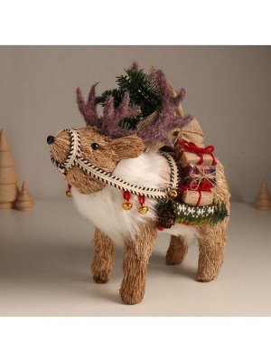 Фигурка новогодняя «Олень с подарками на спине», 26x13x26 см