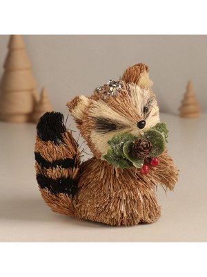 Фигурка новогодняя «Енотик с новогодними веточками», 7*10*11 см