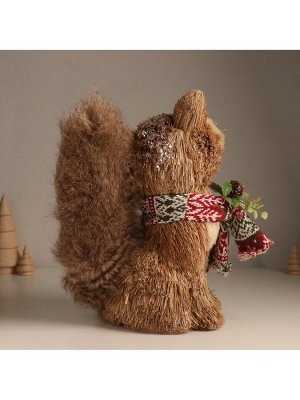 Фигурка новогодняя «Лисичка в вязаном шарфике», 13x25x24 см