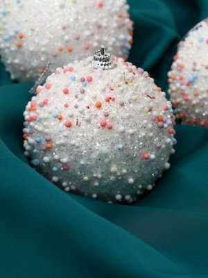 Ёлочные игрушки «Абель», шары новогодние, d=8 см, 3 шт., колор