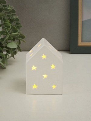 Фигурка светящаяся TAKE IT EASY «Домик со звёздочками», керамика, 6.5x6.5x9 см