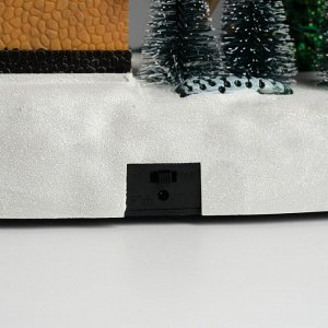 Фигурка светящаяся «Дед Мороз украшает ёлочку», крутящаяся, 26.5x16x17.5 см