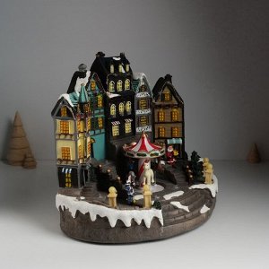Фигурка светящаяся «Праздник в городе: Новый год», крутящаяся, 31x20x27.5 см