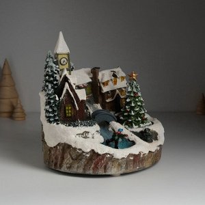 Фигурка светящаяся «Новогодняя улочка», крутящаяся, 20.5x17x20.5 см