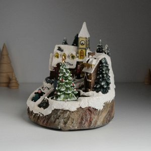 Фигурка светящаяся «Новогодняя улочка», крутящаяся, 20.5x17x20.5 см