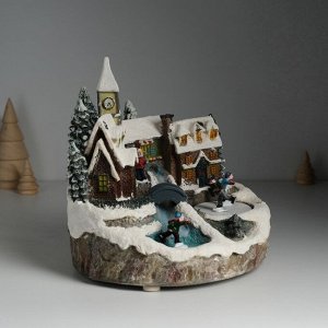 Фигурка светящаяся «Зимние забавы», крутящаяся, 20.5x17x20.5 см