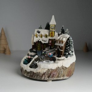 Фигурка светящаяся «Зимние забавы», крутящаяся, 20.5x17x20.5 см