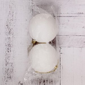 Ёлочные игрушки «Матовый», шары новогодние, d=8 см, набор 2 шт., белый