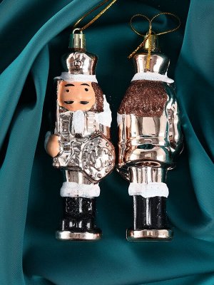 Ёлочные игрушки 2 шт. «Зимнее волшебство. Щелкунчик», 14x3 см, золото