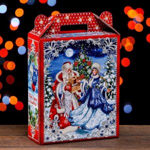 Подарочная новогодняя коробка «На Катке», для сладких подарков, 16.8x7x25 см