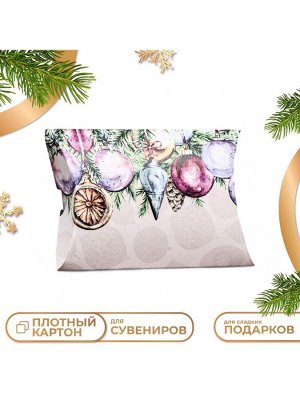 Коробка складная, подарочная новогодняя «Ёлочные игрушки» 11x8x2 см