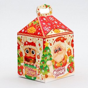Коробка новогодняя подарочная складная «Ромбики» 12x12x17 см