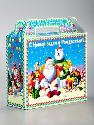 Подарочная коробка новогодняя «Яркий Новый год» Чемоданчик малый, 17.3x6.5x15 см