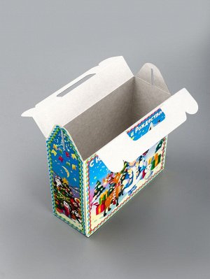 Подарочная коробка новогодняя «Яркий Новый год» Чемоданчик малый, 17.3x6.5x15 см
