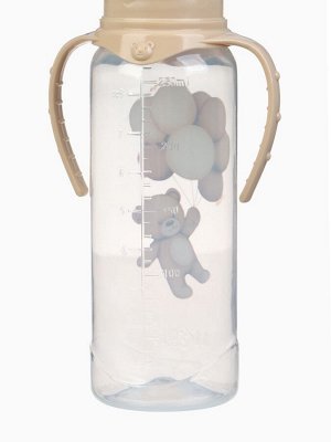 Бутылочка для кормления, новогодняя, Baby Bear, 250 мл, цилиндр, бежевый Mum&amp;Baby