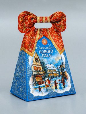 Коробка подарочная новогодняя «Пакет с бантом» 18x12x27.7 см