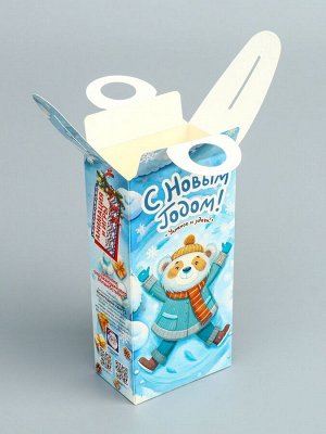 Подарочная новогодняя коробка «Снежные игры», сюрприз 10x6x21 см