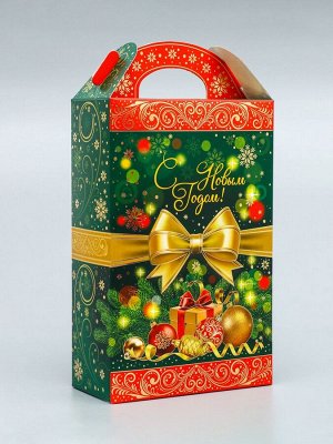 Коробка подарочная новогодняя Ларец «Бантик» 17.5x31x7 см