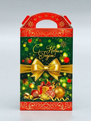 Коробка подарочная новогодняя Ларец «Бантик» 17.5x31x7 см