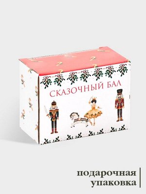 Набор для специй новогодний Доляна «Сказочный бал.Щелкунчик», 2 предмета: солонка, перечница 50 мл, 4.5x6.5, доломит, белый