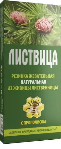 Жевательная резинка "Листвица" с прополисом 5шт. в уп.