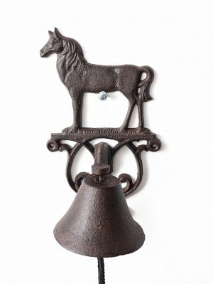 Колокол настенный «Конь», чугун, сувенирный декор, 13.5x14x25 см