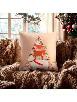 Наволочка декоративная новогодняя «Этель. Merry Xmas», 40x40 см, велюр