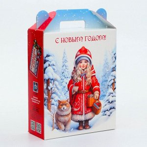 Подарочная коробка Новогодняя Подарок «Русь» с анимацией 16.8x6.8x20, 9 см