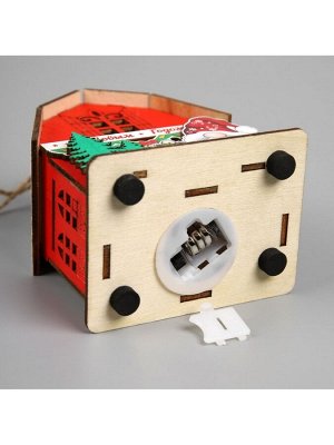 Подвеска световая «Дом Деда Мороза», 8.5x5.5x11 см, 1 LED, от батареек AG10x3, свечение тёплое белое