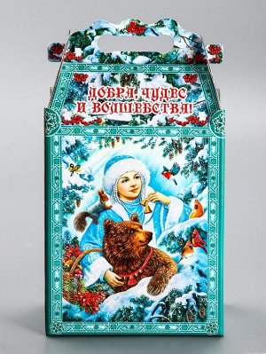 Подарочная новогодняя коробка «Зимняя сказка», для сладких подарков, 17.8x10x32.5 см
