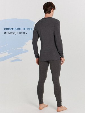 Кальсоны "термо" мужские в цвете темно-серый меланж